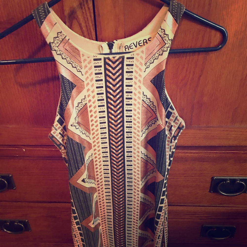 Rose gold tribal pattern reverse dress